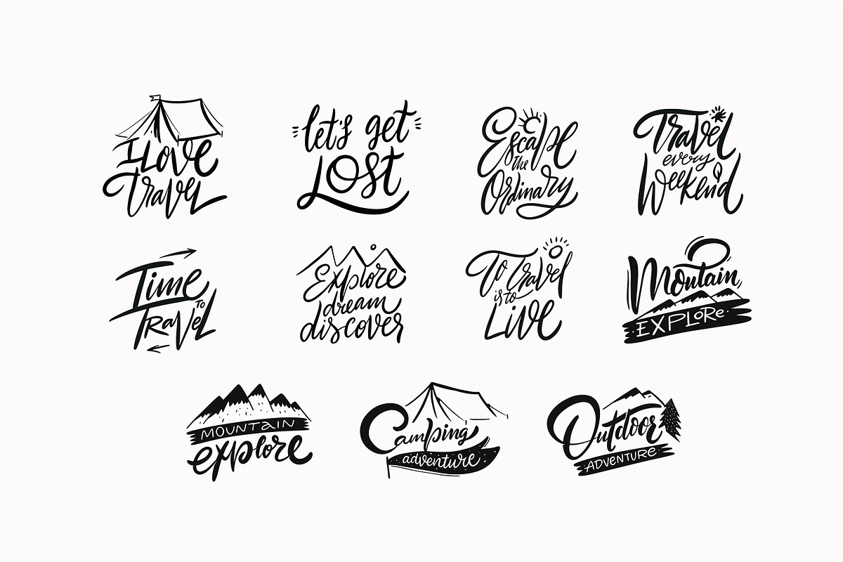 Travel Lettering & Adventure Quotes, a Decorative Illustration by Oktyabr (Photo 4 of 4)