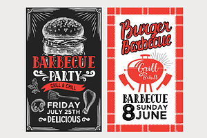 Barbecue menu templates, bbq party