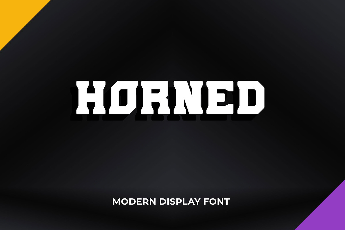 Horned - Modern Bold Display Font, a Slab Serif Font by Mightyfire (Photo 1 of 3)