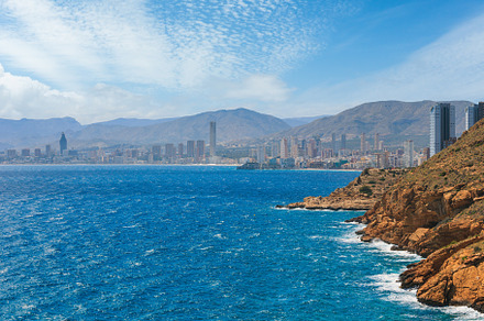 Benidorm city coast summer view (Costa Blanca, Alicante, Spain)., a Nature Photo by YuriyB