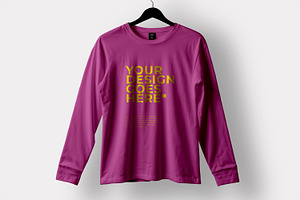 Long Sleeve Woman T-Shirt Mockup
