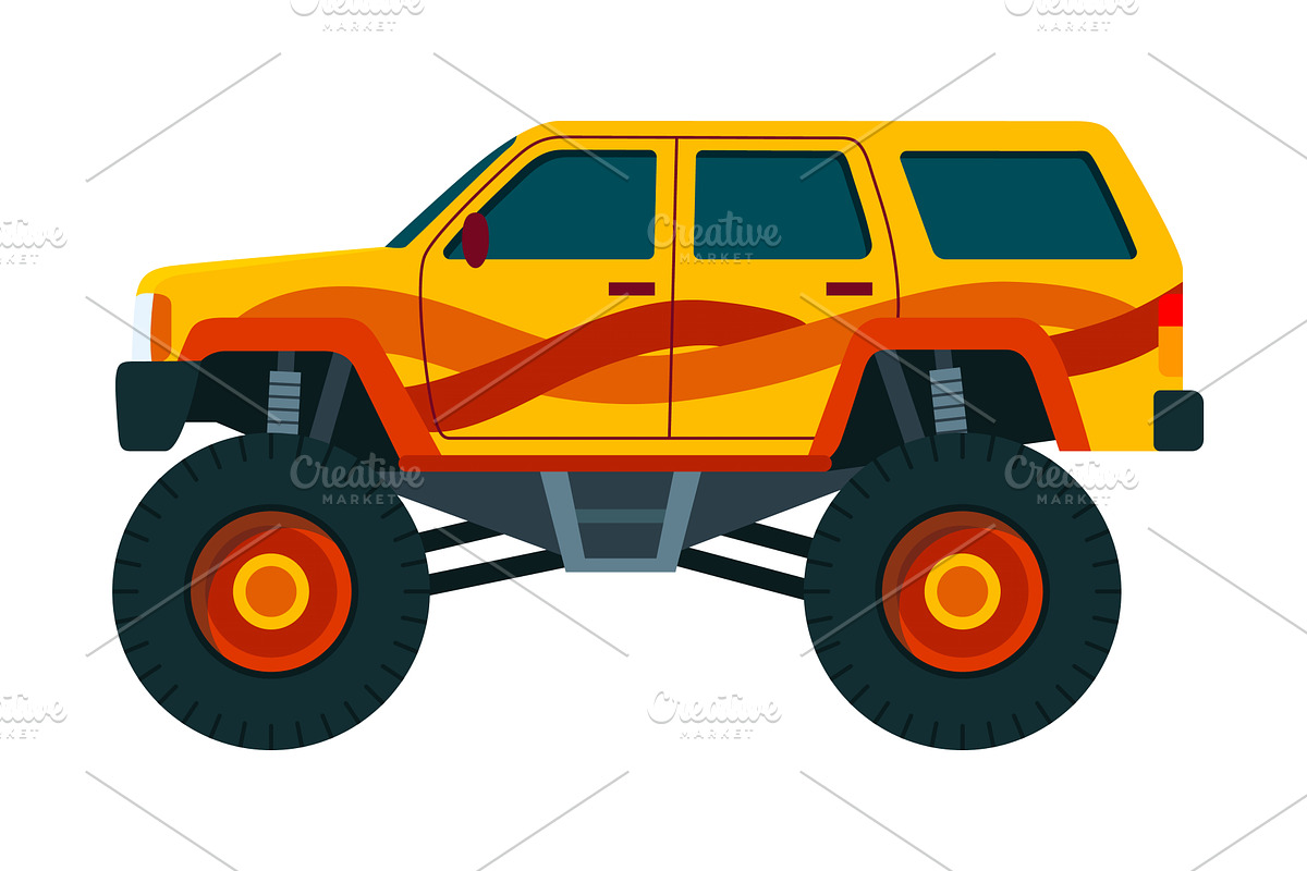 Monster truck. Bright colorful, a Transportation Illustration by Things for designers