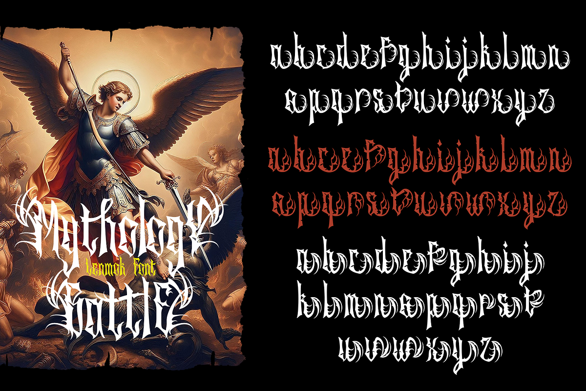 Lenmok - Blackletter Typeface, a Blackletter Font by madeDeduk (Photo 9 of 10)