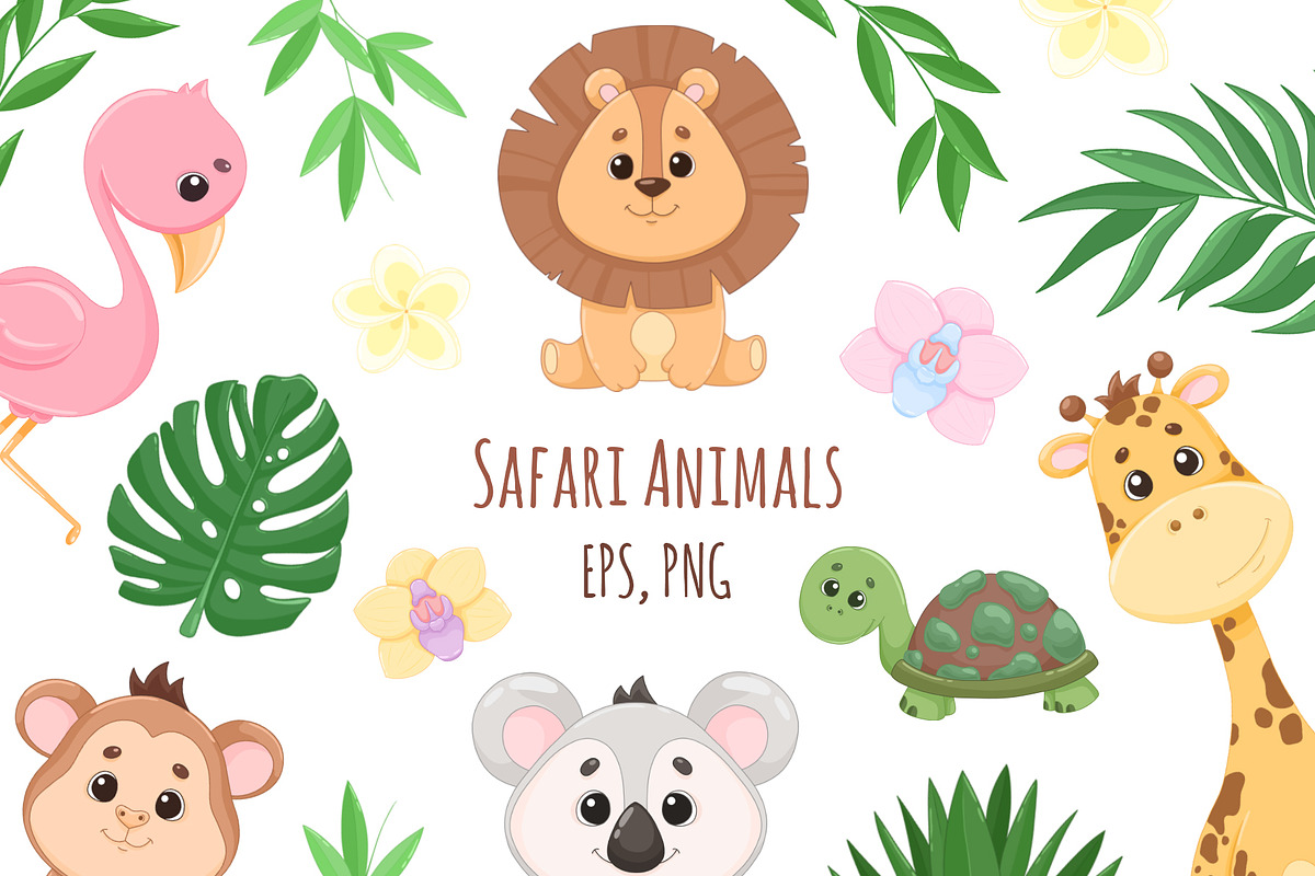 Safari Animals EPS Clipart, an Animal Illustration by ekossa_art (Photo 1 of 5)