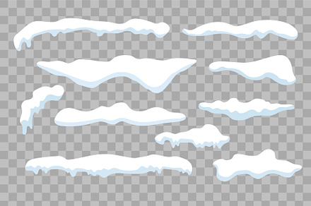 Set of Isolated snow caps Vector