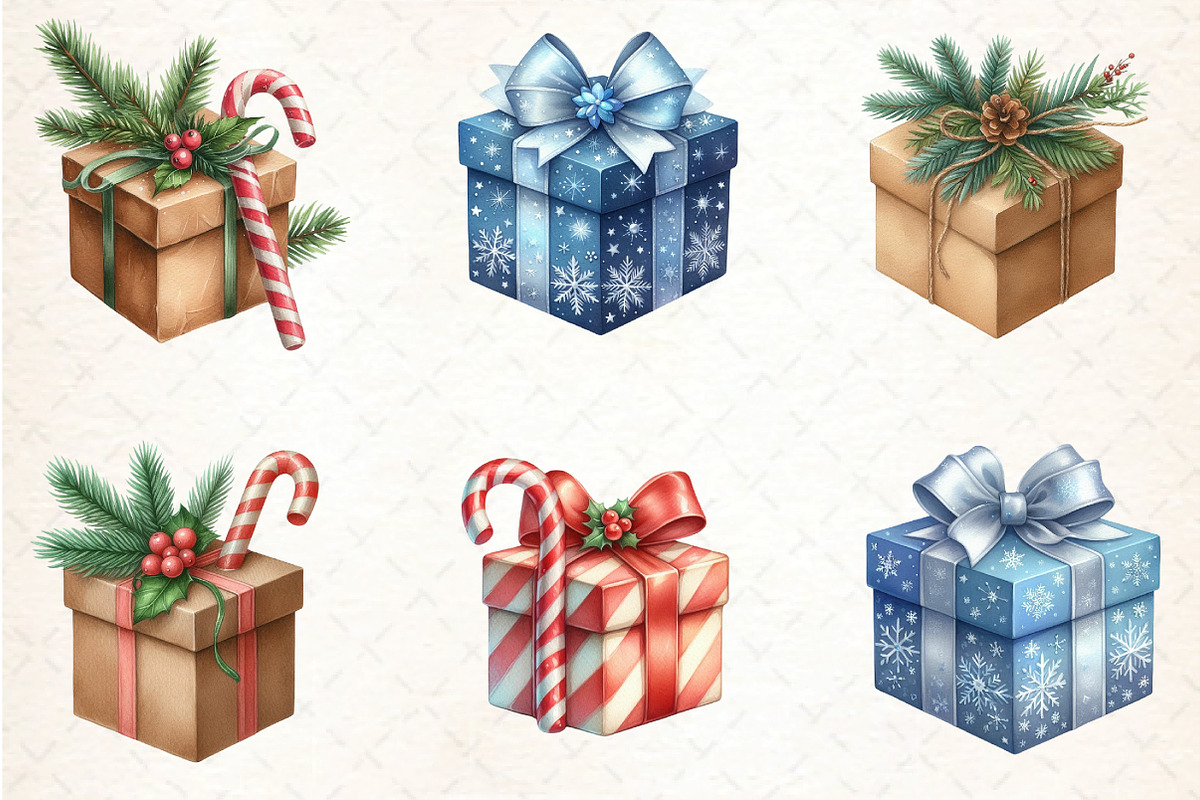 Christmas Gifts and Presents Clipart, an Illustration by DreamCafeArt (Photo 5 of 8)