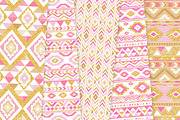 Pink & Gold Boho Seamless Patterns, a Pattern Graphic by Avenie Digital (Thumbnail 2 of 4)