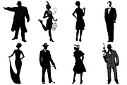 Gatsby Flappers/Mobsters AI EPS PNG, a Person Illustration by FrankiesDaughtersDesign (Thumbnail 3 of 6)