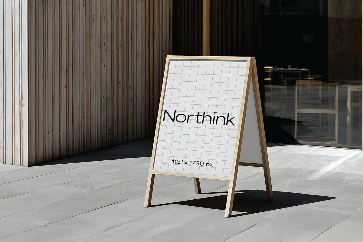 Modern Wooden Frame Sign Mockup, a Mockup by Northink (Photo 1 of 2)
