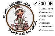 Vintage Kids  Christmas Clipart, an Illustration by Craft Nest (Thumbnail 7 of 7)