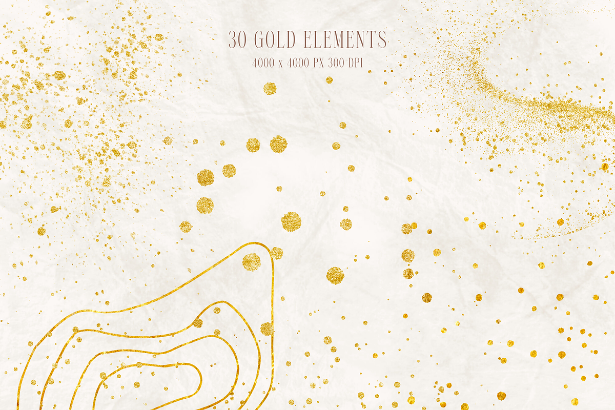Watercolor Shapes and Gold Overlays, a Texture Graphic by Minky Moo Creations (Photo 4 of 19)