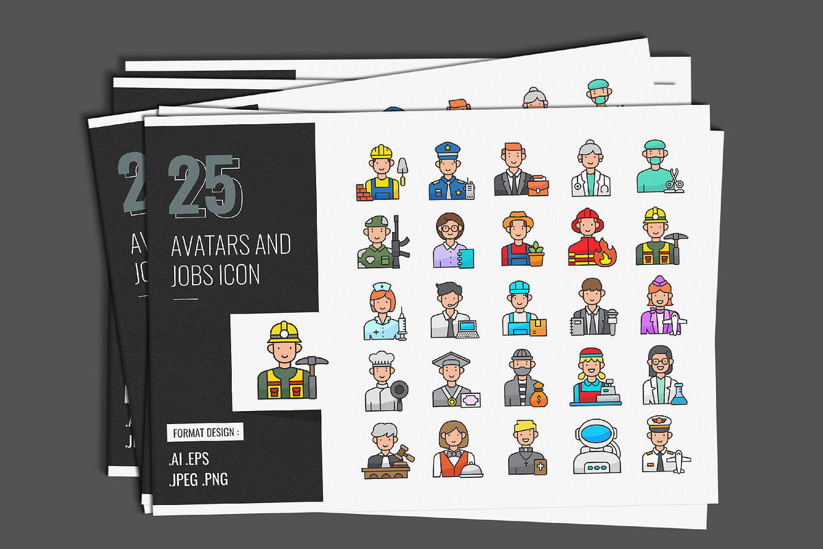 Avatar and Jobs Icon Set, a Duotone Icon by shin_std