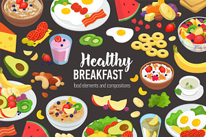 Healthy food icons set, a Food Illustration by Good Studio