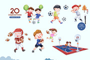 American Sport Kids, Watercolor, a Sport Illustration by CreativeValuation (Thumbnail 3 of 12)