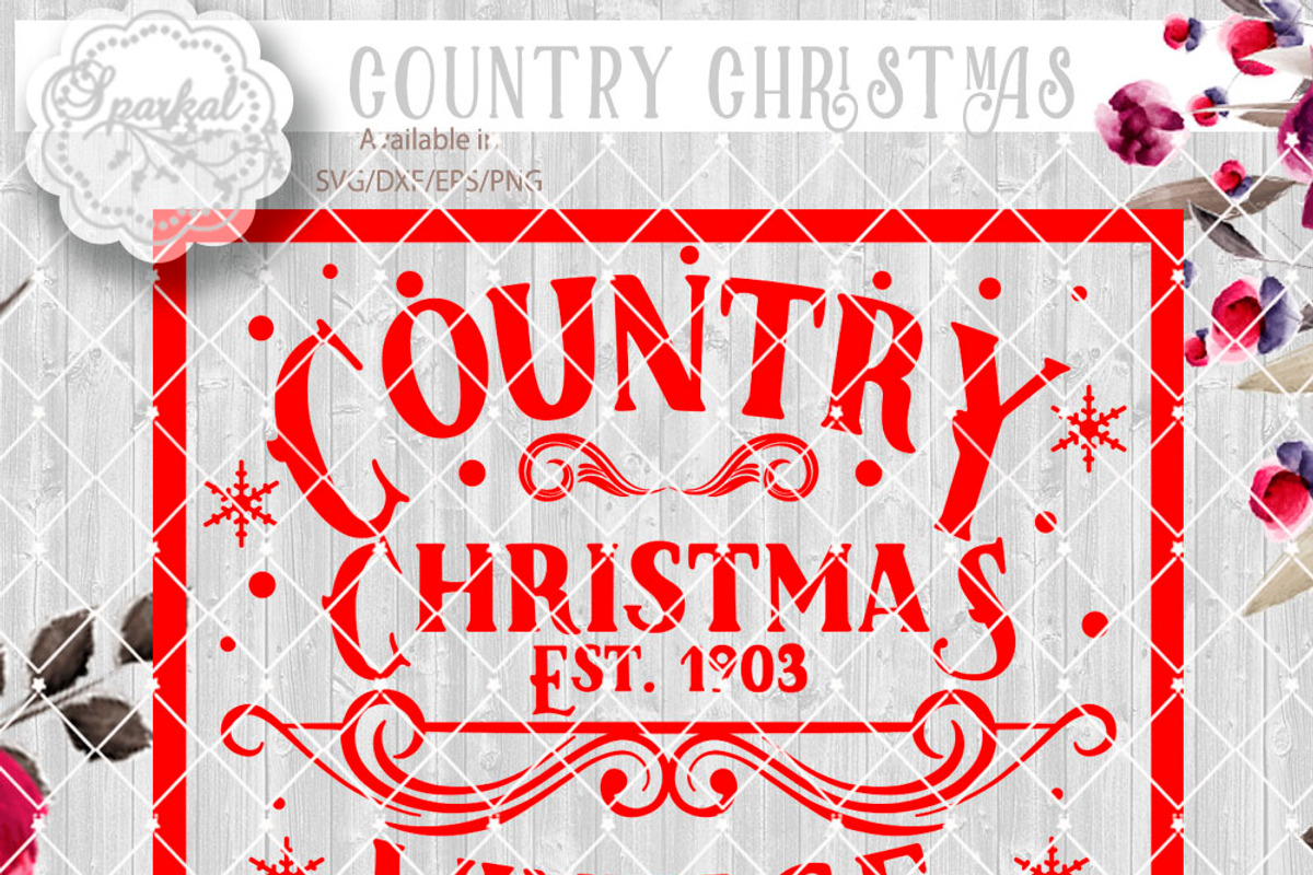 Vintage Country Christmas Cut File, an Object Graphic by SparkalDesigns (Photo 3 of 3)