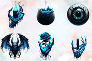 Creepy Black and Blue Halloween Pump, an Illustration by SVGArt (Thumbnail 3 of 8)