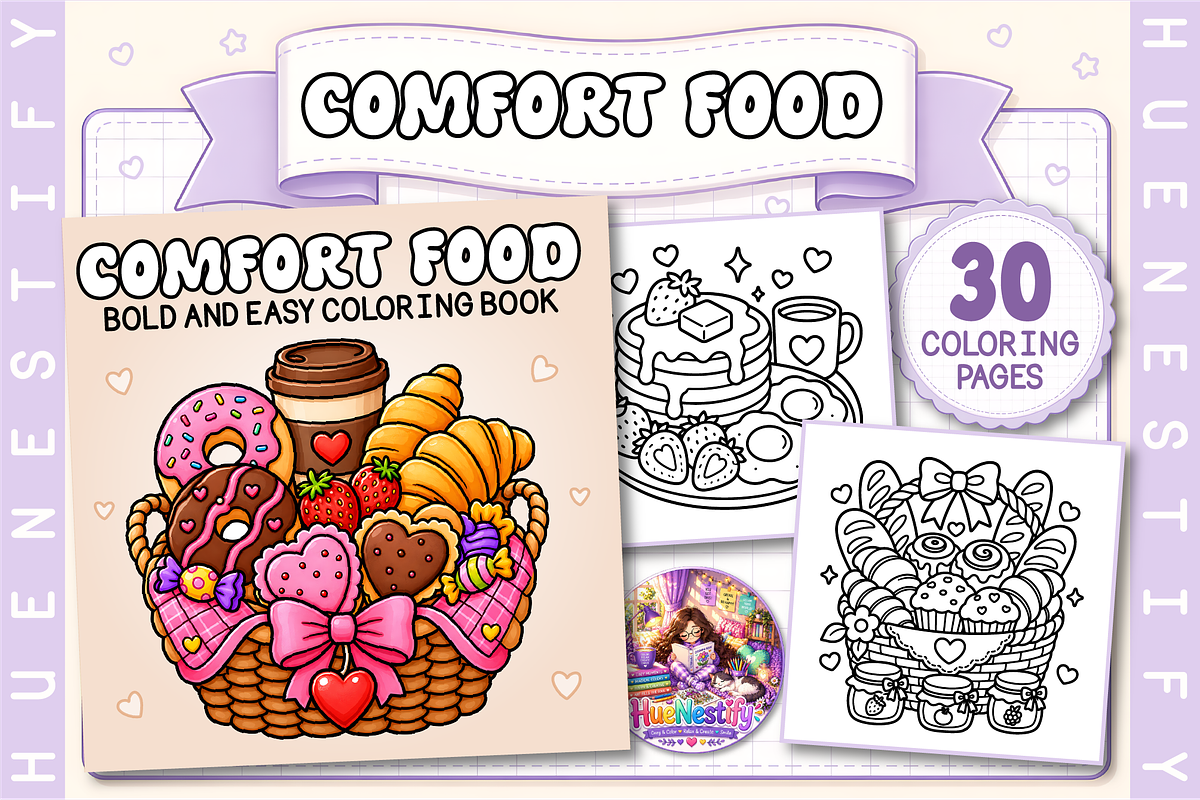 Comfort Food Coloring Book, a Decorative Illustration by HueNestify (Photo 1 of 4)