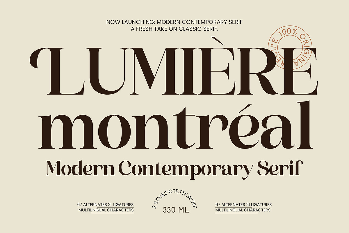 Lumiere Montreal Modern Contemporary, a Serif Font by timelesstype.co (Photo 1 of 10)