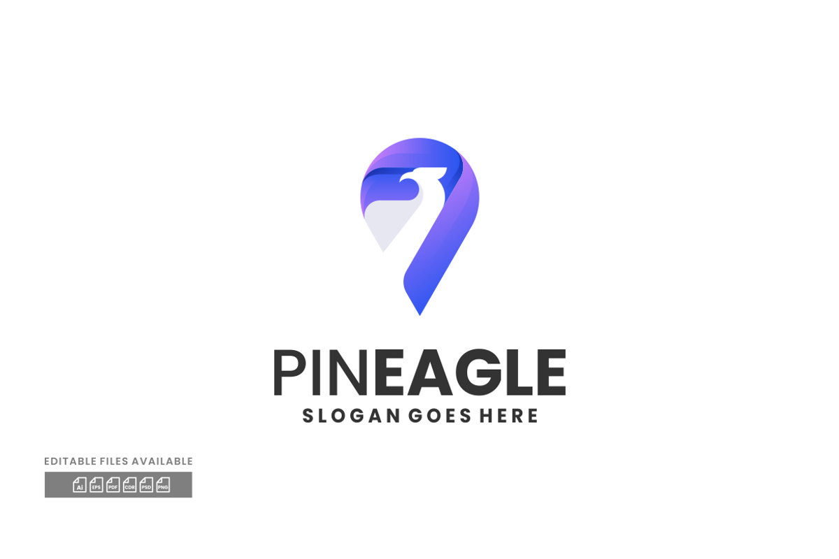 Pin Eagle Gradient Colorful Logo, a Branding & Logo Template by ivan_artnivora