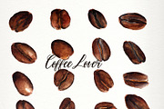 Coffee lover watercolor clip art, an Illustration by SandraGraphicDesign (Thumbnail 5 of 6)