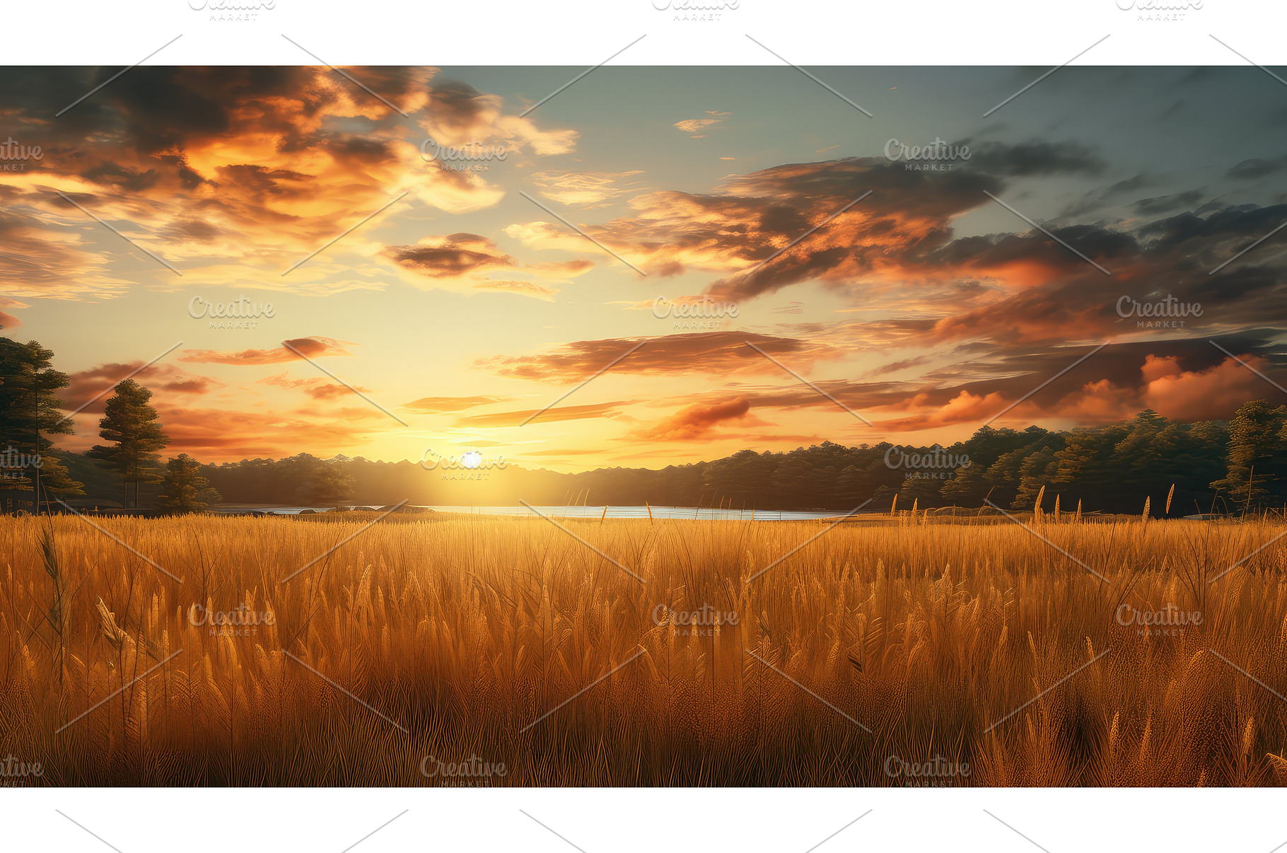 sun scenic orange sky sunlit ai, a Nature Photo by pikepicture
