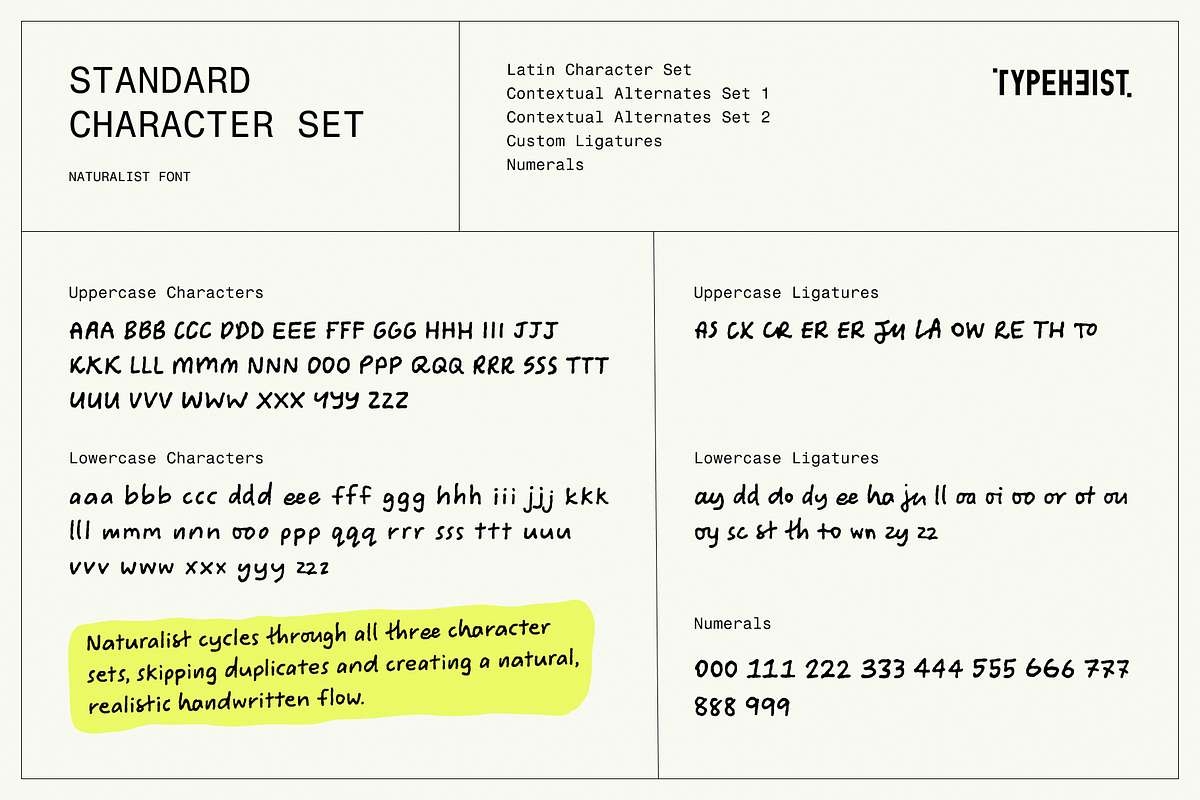 Naturalist Simple Handwriting Font, a Handwritten Font by TYPEHEIST (Photo 6 of 12)