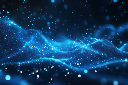 Abstract Blue Particle Wave Digital, a Background Photo by Pixeness