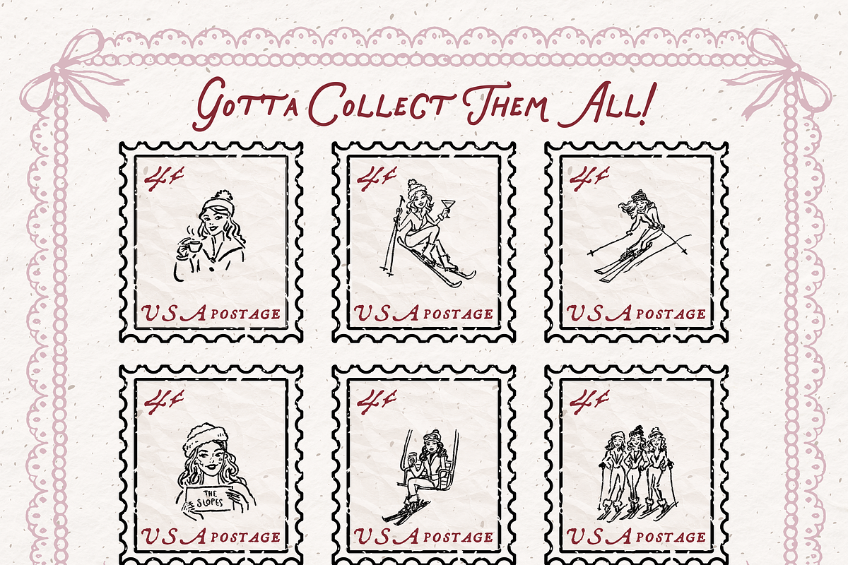 Ski Girls Clipart, Winter Doodles, a Person Illustration by The October Creative (Photo 6 of 6)