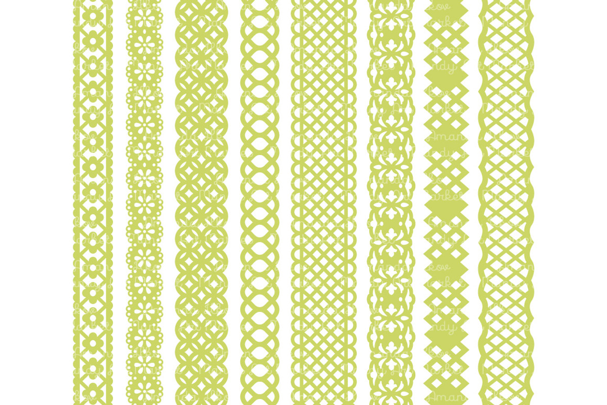 Bamboo Lace Vector Borders Clipart, an Illustration by Amanda Ilkov (Photo 3 of 5)