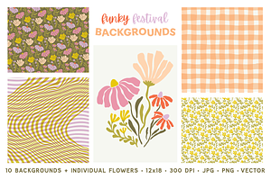 Funky Flower Festival Backgrounds