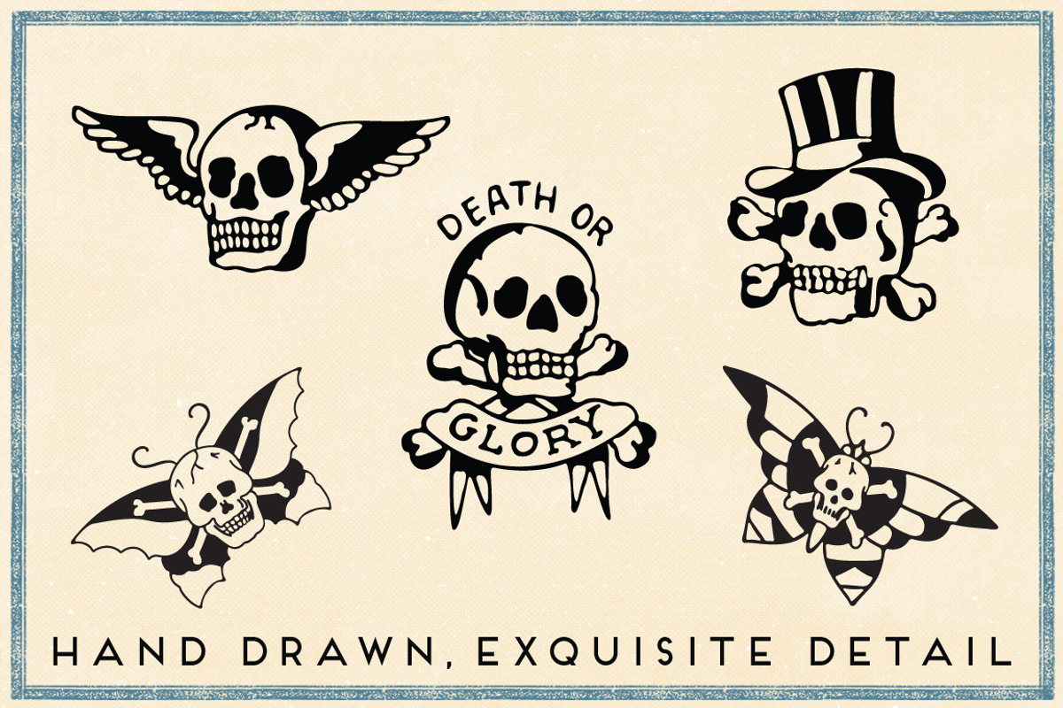 Retro Skull Tattoos Real Sailor, an Illustration by Piddix Archives (Photo 2 of 3)