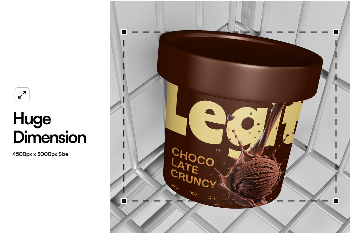 Ice Cream Bucket Mockup, a Packaging Mockup by SLAB! Design (Photo 2 of 5)