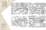 Postcards - 12 Colouring Pages, an Animal Illustration by Jen Digital Art (Thumbnail 2 of 5)