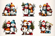 Winter Snowman Clipart PNG, an Illustration by Dream Creation (Thumbnail 4 of 7)