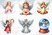Christmas Angel Clipart, a Graphic by designcity5 (Thumbnail 3 of 5)