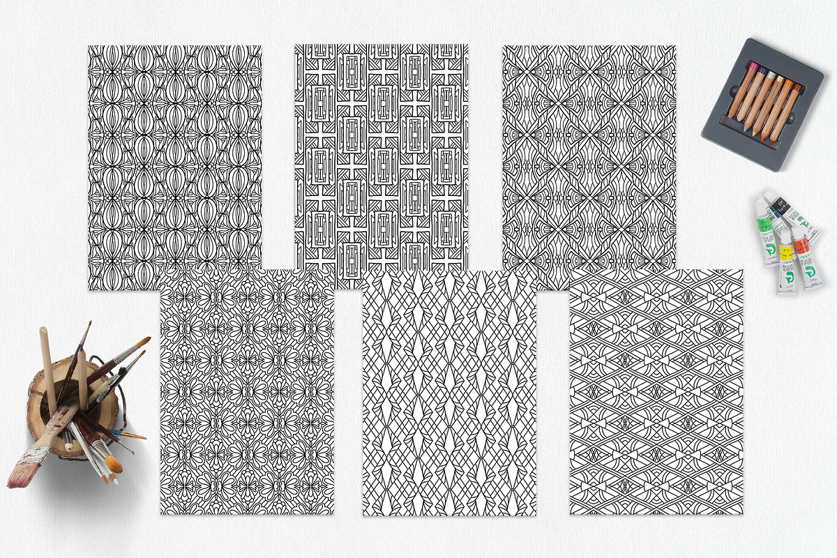 Patterns for coloring PDF,JPG vol-02, a Brochure Template by dnapslvsk (Photo 4 of 6)