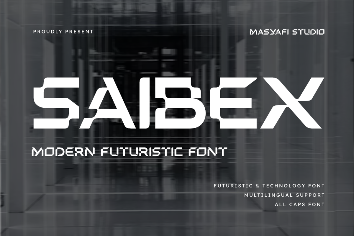 Saibex | Futuristic Technology Font, a Symbol Font by Masyafi Studio (Photo 1 of 8)
