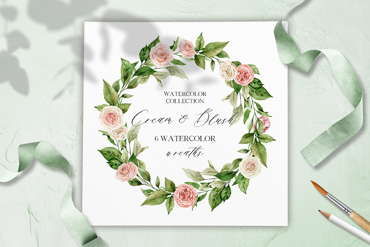 Cream & Blush - Watercolor Set, a Decorative Illustration by long summer (Photo 3 of 11)
