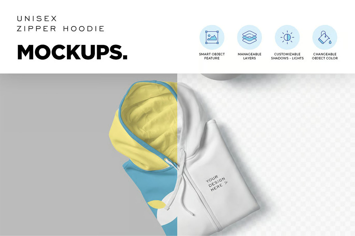 Unisex Zipper Hoodie Mockups, a Hoody Mockup by megostudi0 (Photo 5 of 6)