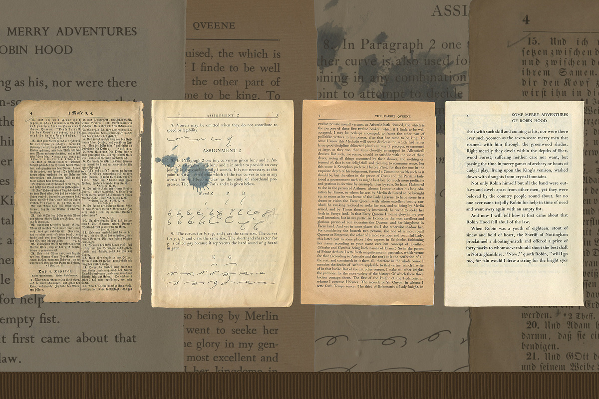Vintage Ephemera Sampler 1, a Texture Graphic by Shotts Studios (Photo 2 of 2)