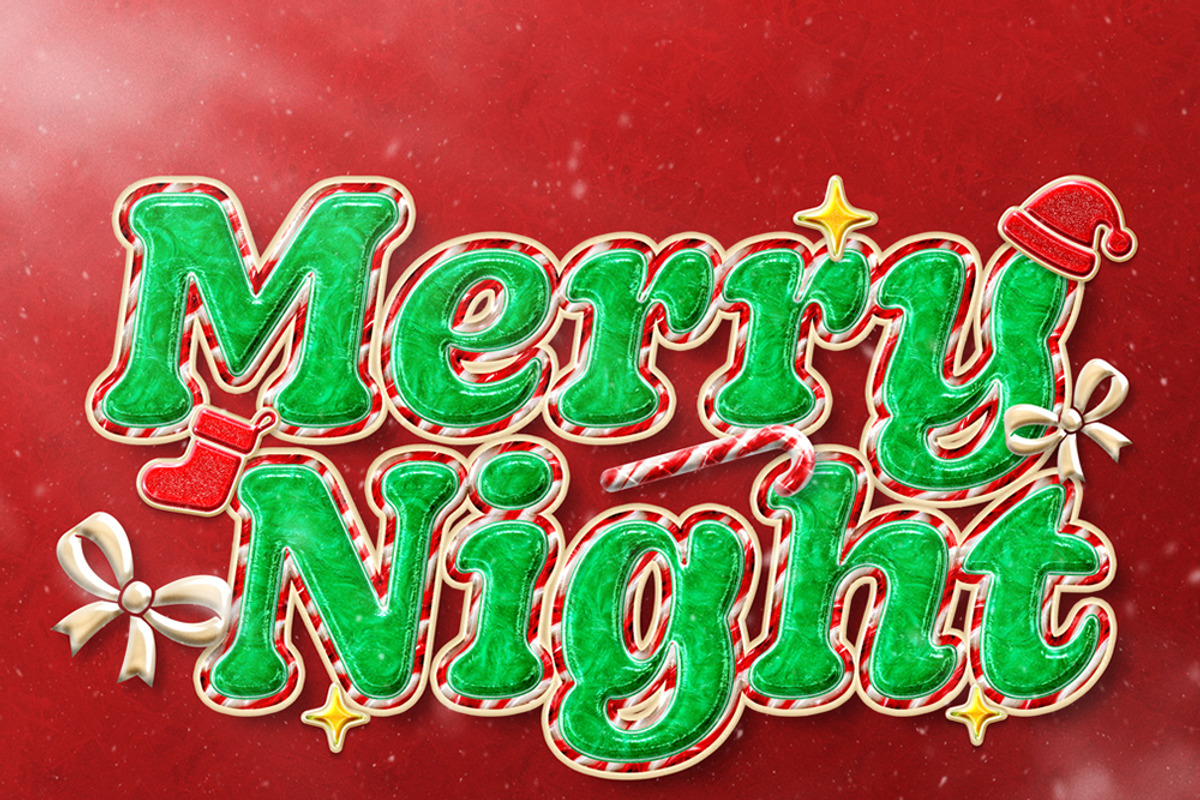 Christmas Candy Text Effect, a Layer Style Add-On by Matsero (Photo 1 of 4)