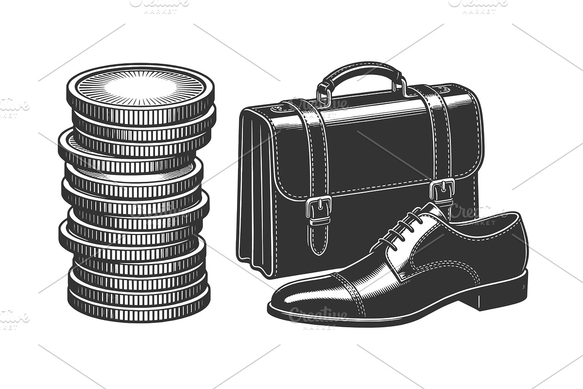 Business Accessories Money Coins, an Object Illustration by AlexArt