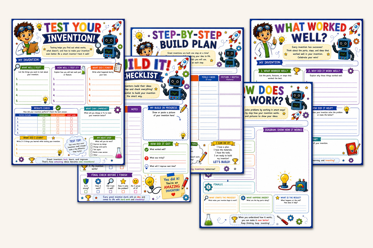 Inventor Workbook for Kids, a Stationery Template by Designmela01 (Photo 3 of 5)