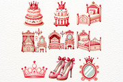 Cute Watercolor Princess Clipart, a Person Illustration by Nicolle's Colorful Art (Thumbnail 5 of 6)