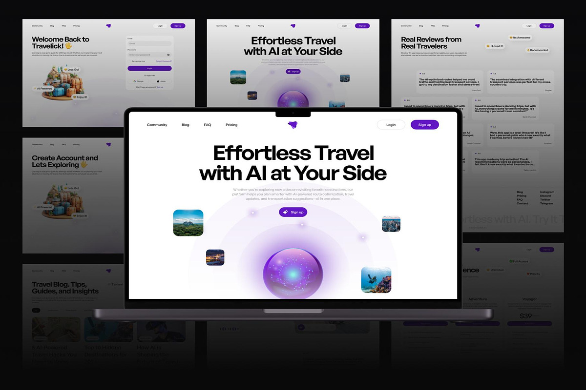 Travelick AI Travelel Website UI KIT, an UI Kit Template by Creative Perspective (Photo 5 of 7)