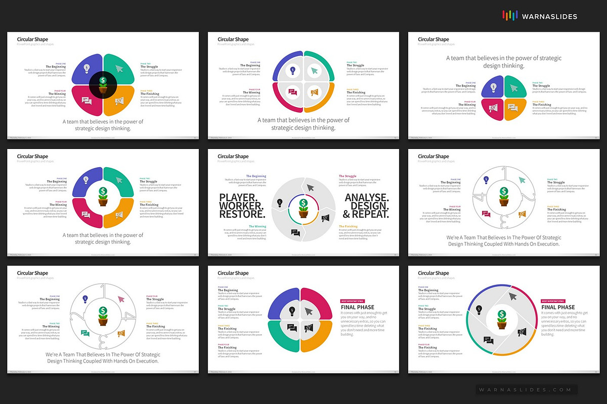 Cycle & Circles PowerPoint Templates, a Presentation Template by Warna Works (Photo 10 of 28)