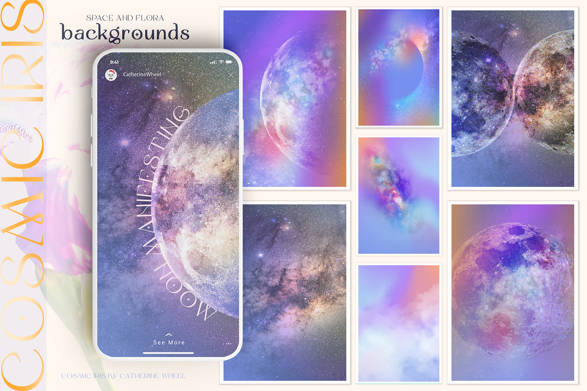 Cosmic Iris Space Backgrounds, a Texture Graphic by Vintage Digital Textures (Photo 4 of 11)