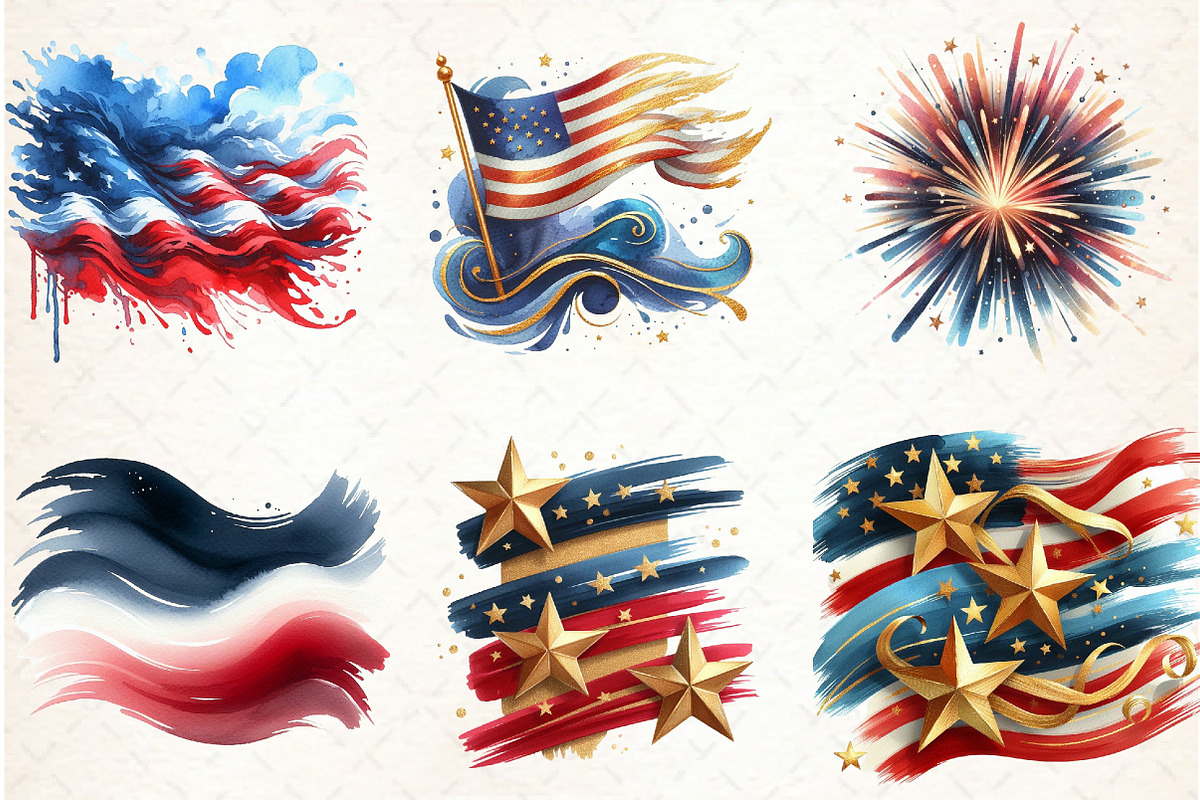 4th of July Brushstroke Sublimation, an Illustration by Libby Wishes (Photo 4 of 12)