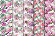 12 Pink Floral Seamless Patterns Set, a Pattern Graphic by Sunset&Sea Design (Thumbnail 2 of 4)