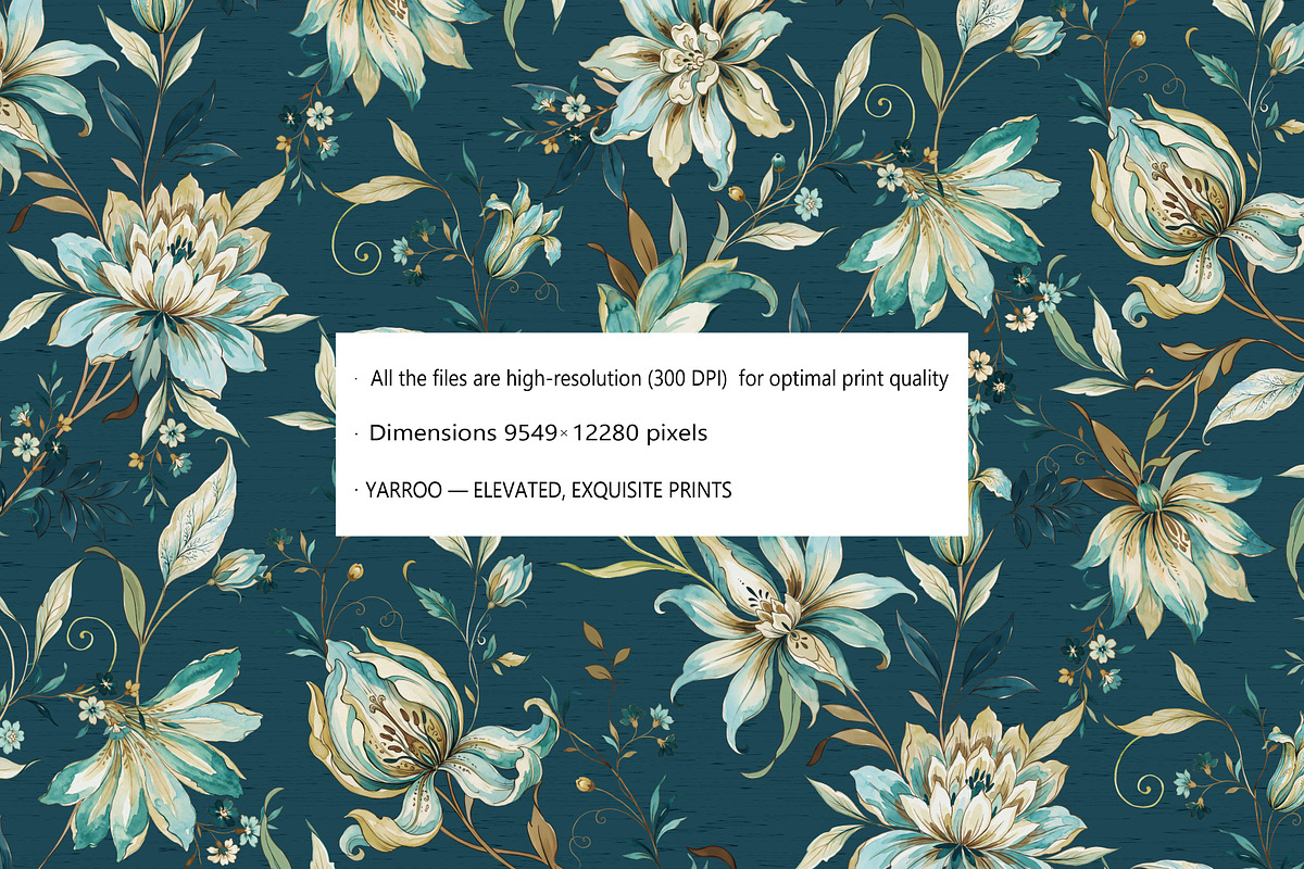 BOTANICAL CHINTZ_ WATERCOLOR PATTERN, a Pattern Graphic by YARROO (Photo 5 of 13)